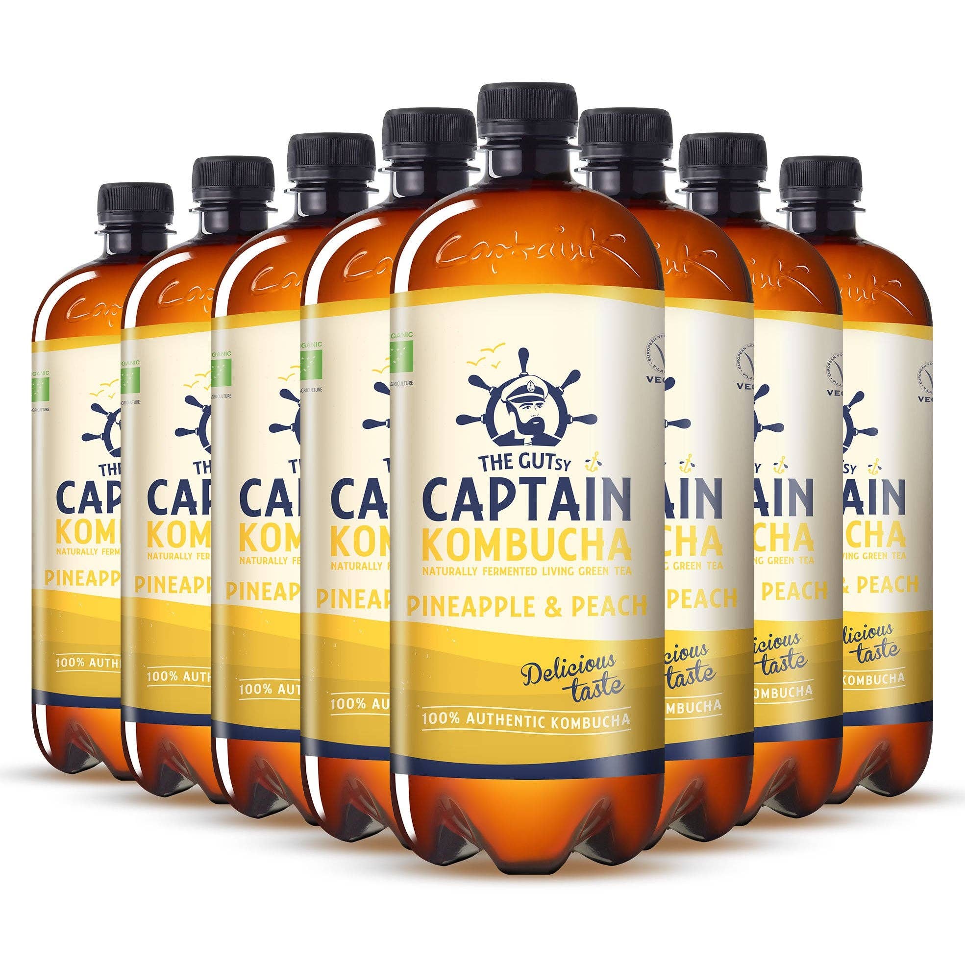 The GUTsy Captain Company - Wholesale Kombucha - GUTsy Captain Kombucha Pineapple and Peach 8x1L0