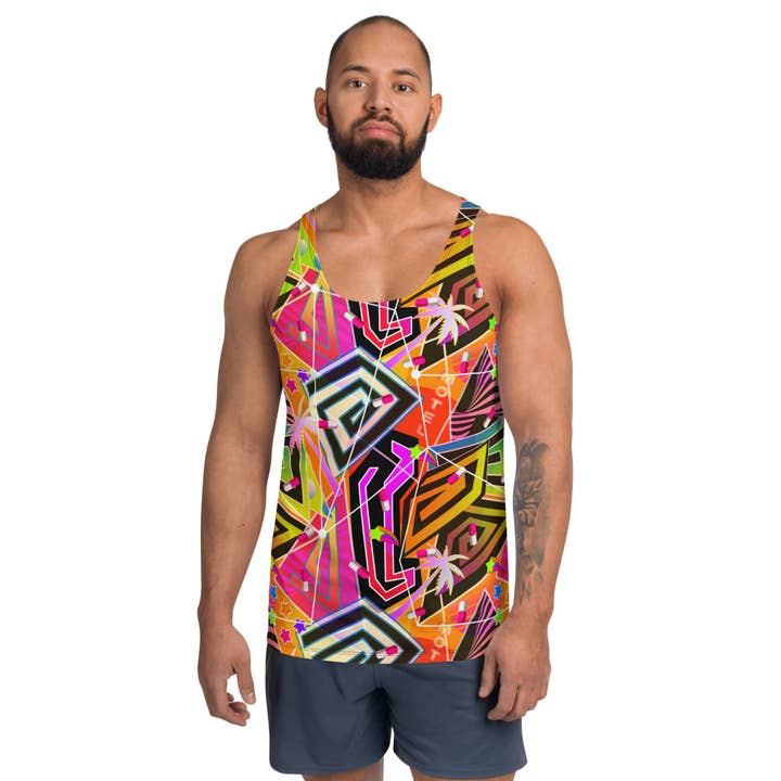 Vaporwave Menhera Men's Tank Top | Orange for wholesale by BillingtonPix
