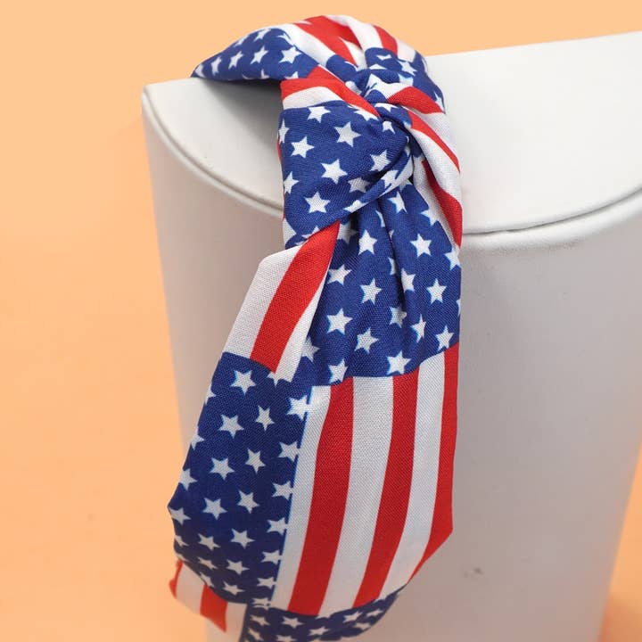 JOSSLYN by wall to wall - Wholesale Fashion Headband - Women's - 4TH OF JULY USA STRIPE STAR FLAG HEADBAND | 40HB163