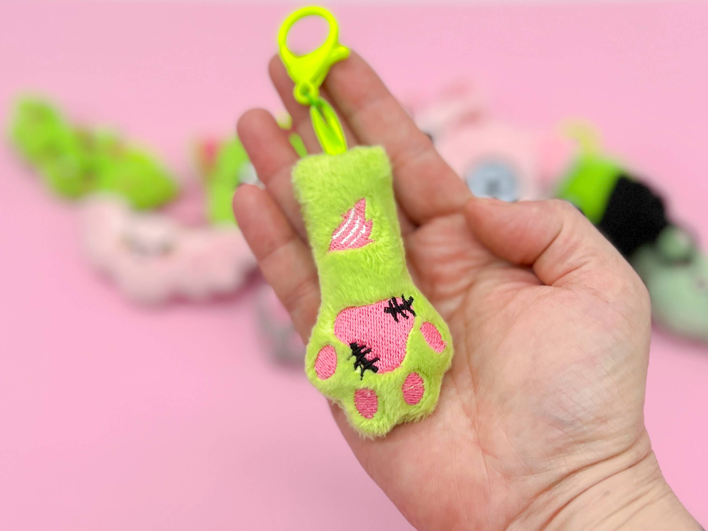 Kawaii Hair Candy - Wholesale Keychain - Women's - Zombie Cat Paw Bag Charm Spooky Kawaii Keychain