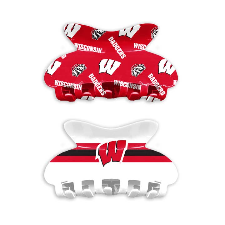 NCAA Wisconsin Badgers Team Hair Claw Set for wholesale by Little Earth Productions
