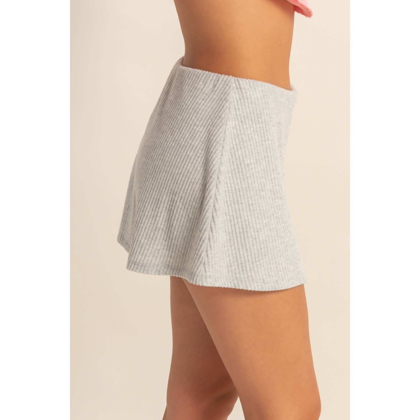 Double Zero - Wholesale Skort - Women's - Ribbed Elastic Waist Mini Skort10