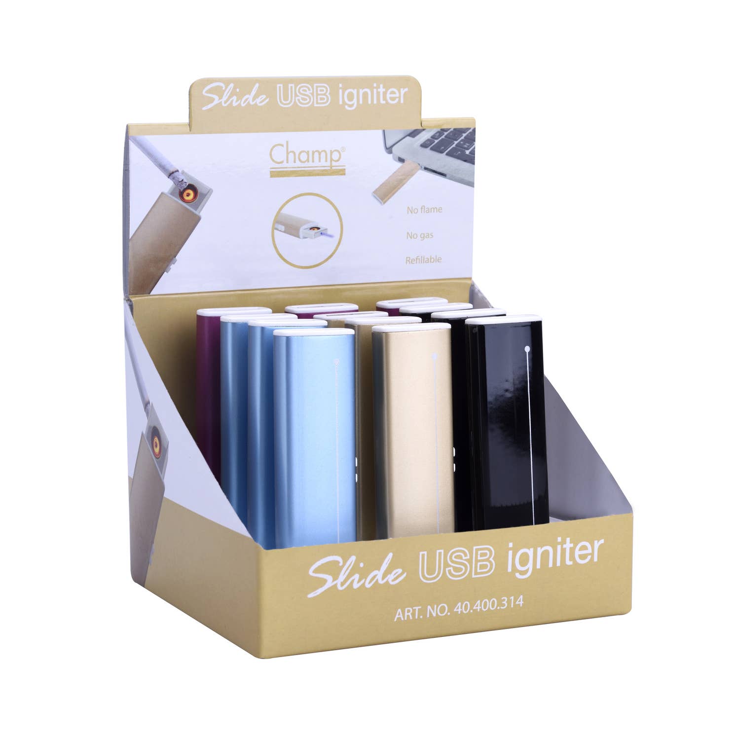 Champ by Polyflame - Wholesale Lighter - FIELD SLIDE DOUBLE COIL USB IGNITER DL12