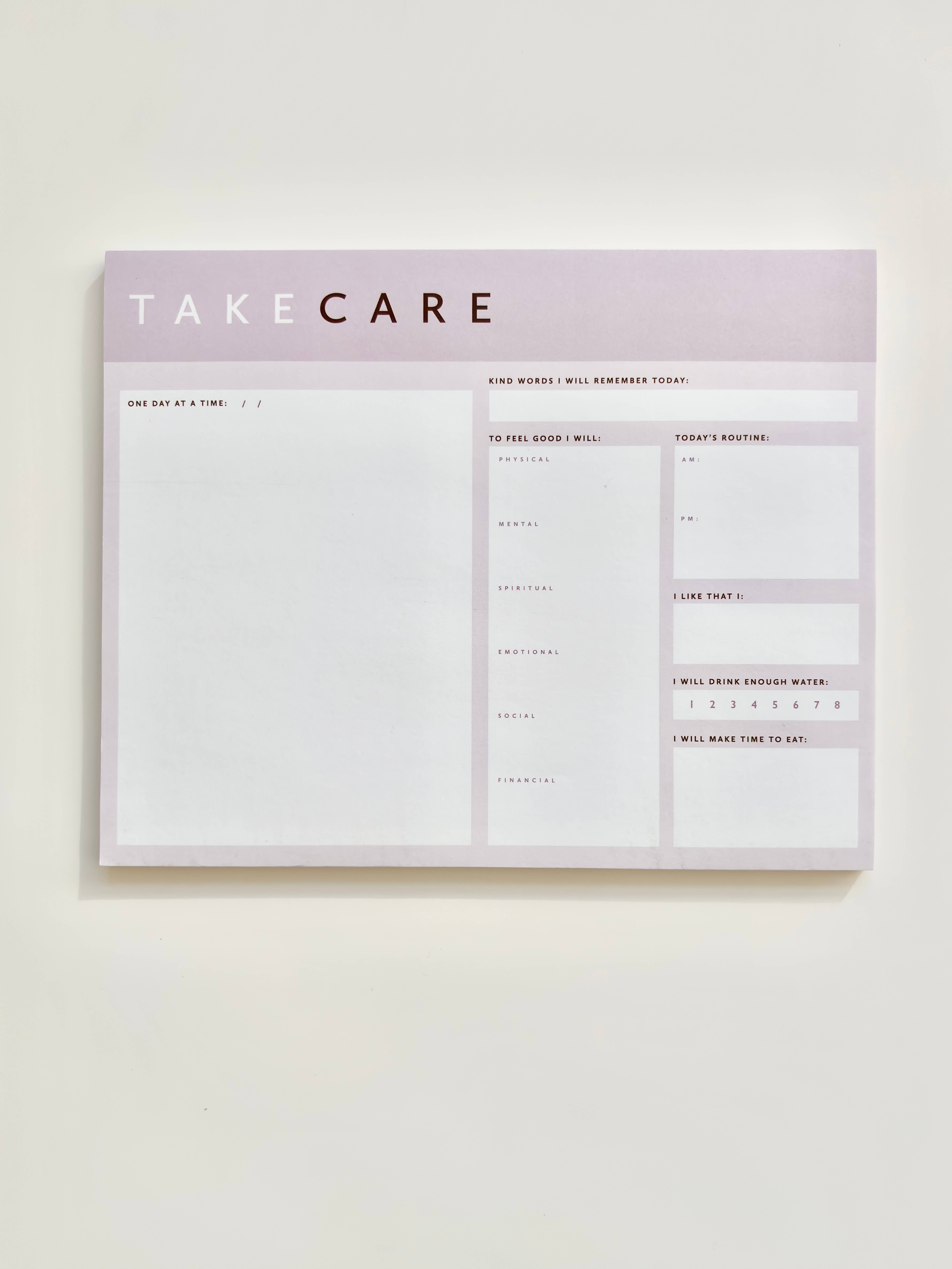 coux coux creative - Wholesale Notepad - Take Care Notepad (Large)2