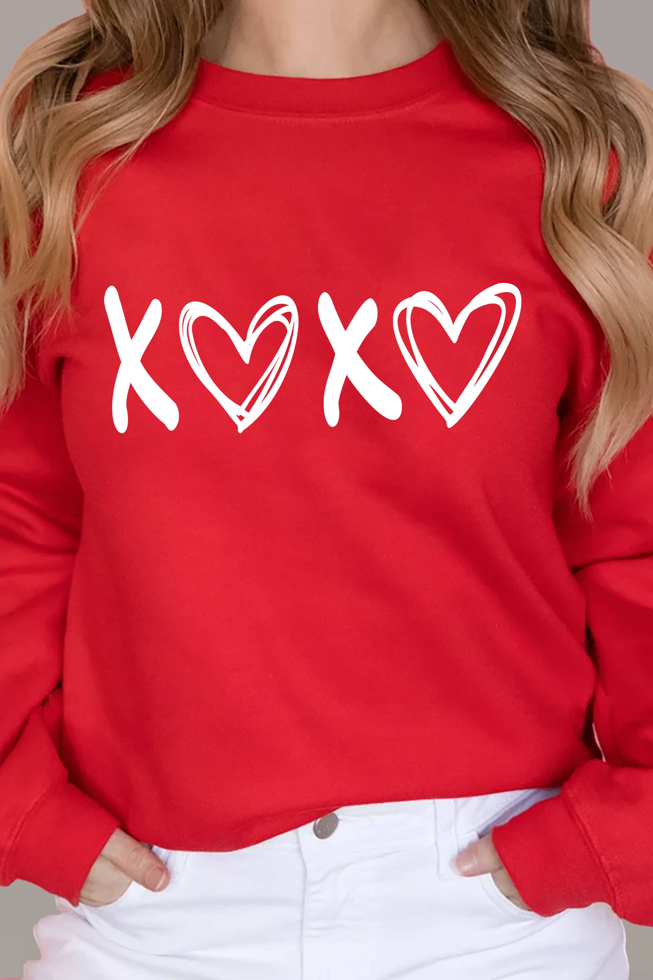 Top Avenue - Venta al por mayor Sudadera estampada - Mujer - Sudaderas unisex de forro polar con cuello redondo, de XOXO Love Heart, para San Valentín8