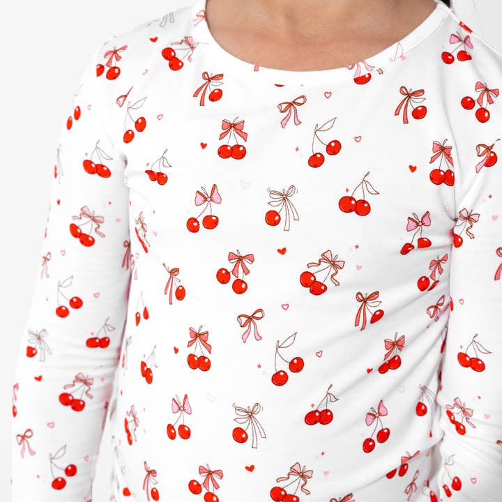 Bellabu Bear - Wholesale Sleepwear Set - Kids - Cherry On Top Bamboo Kids Pajamas