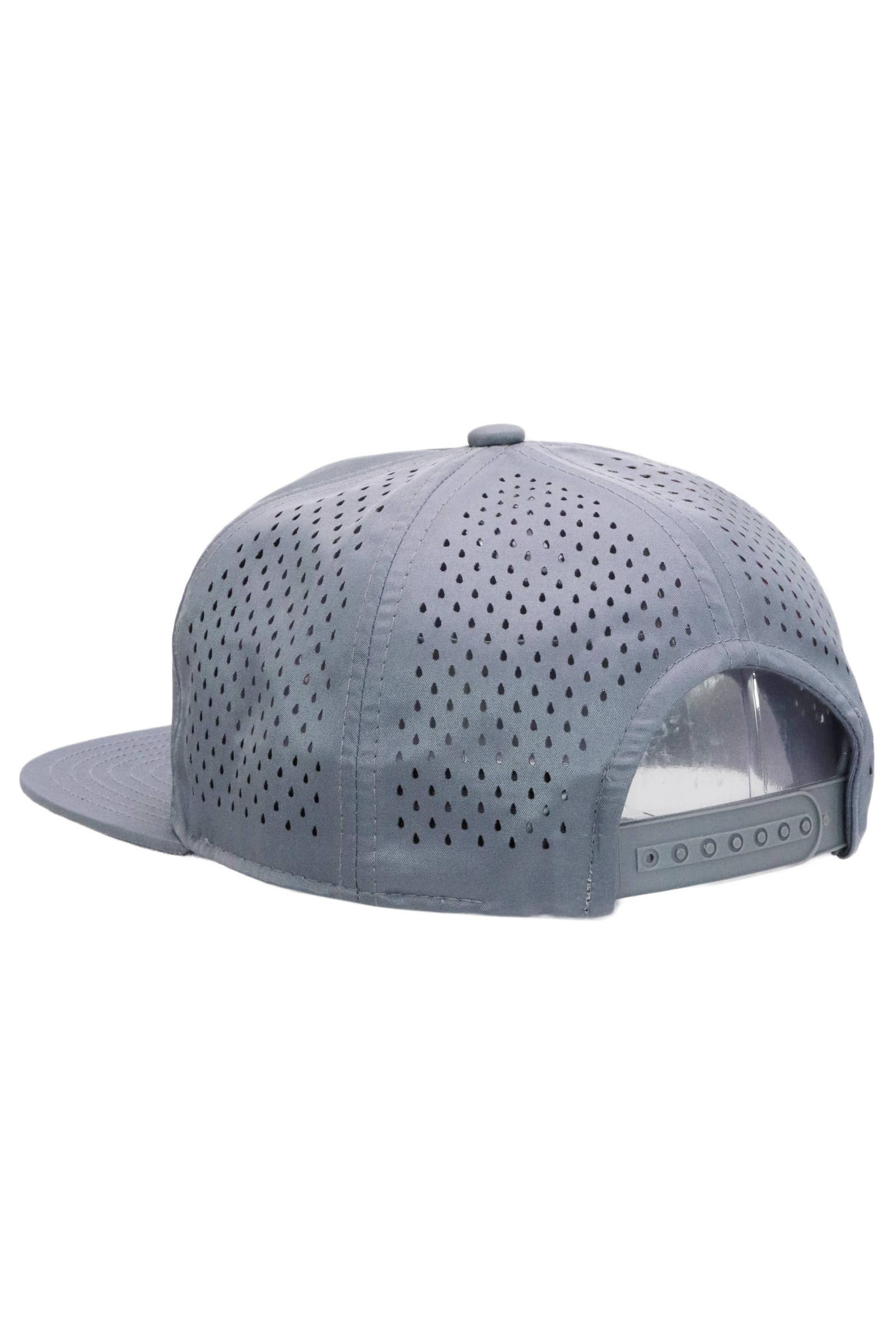 Cap Zone - Wholesale Flat Brim Cap - Unisex - Five Panel Unstructured Polyester Perforated Snapback5