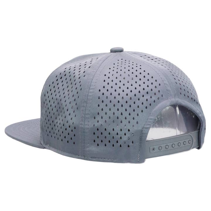 Cap Zone - Wholesale Flat Brim Cap - Unisex - Five Panel Unstructured Polyester Perforated Snapback5
