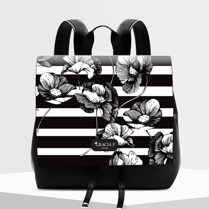 Mochila Molly Liza flores rayas por Gracia P - Mochila para venta al por mayor de GLOBALSHOP SRL