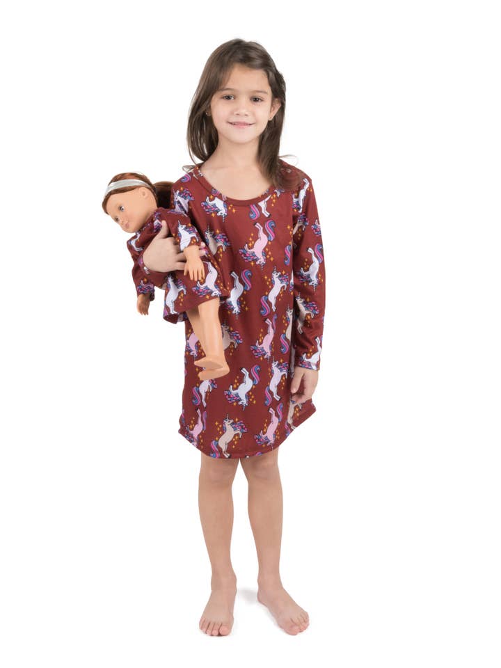 Leveret Pajamas - Wholesale Nightdress - Kids - Kids Girl & Doll Nightgown13