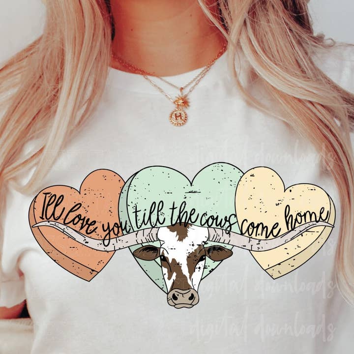 I'd Love You To The Cows DTF Transfer for wholesale by Pink Flamingo Boutique