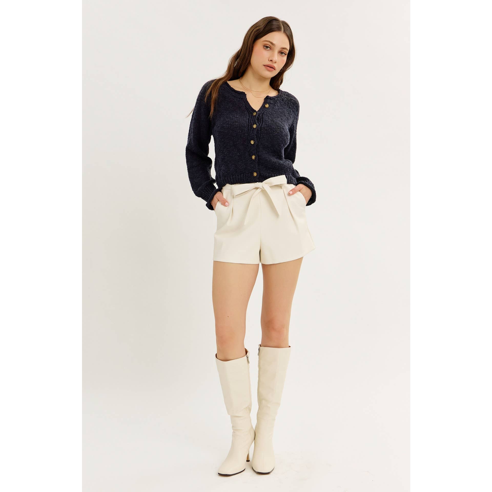 idem ditto – Engroshandel Cardigan - Dame – LETSTRUKTURERET CARDIGAN MED KNAPPER5