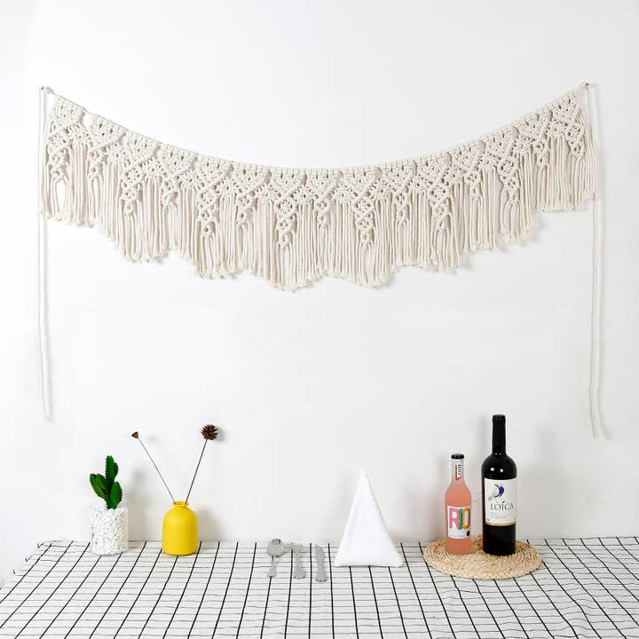 Sparkle Being - Wholesale Banner - Hand Woven Cotton Macrame Wall Hanging Curtain Banner - Elli2