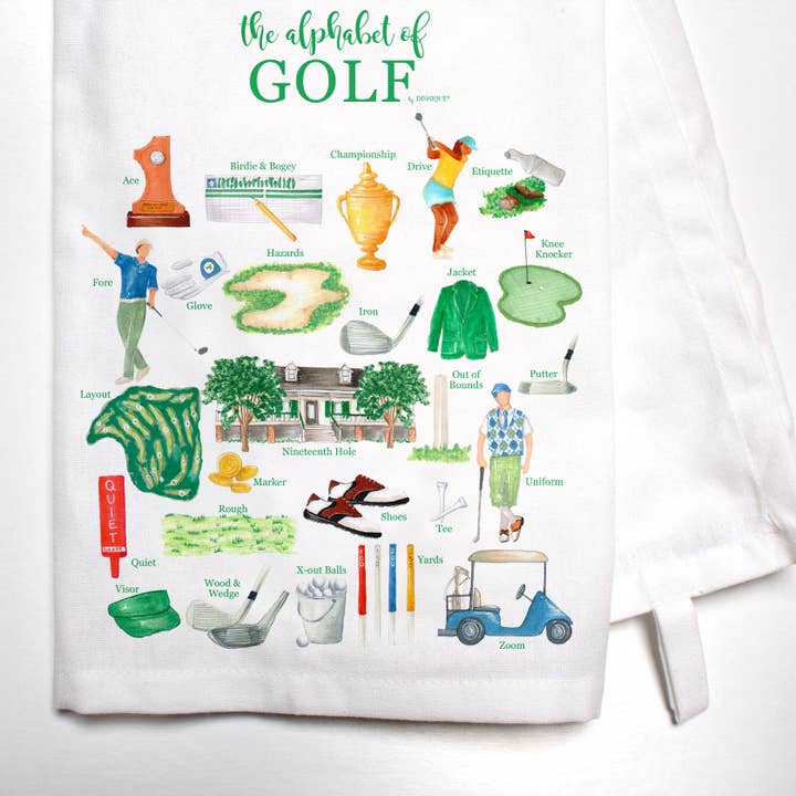Golf Alphabet Bar Towel for wholesale by Dishique