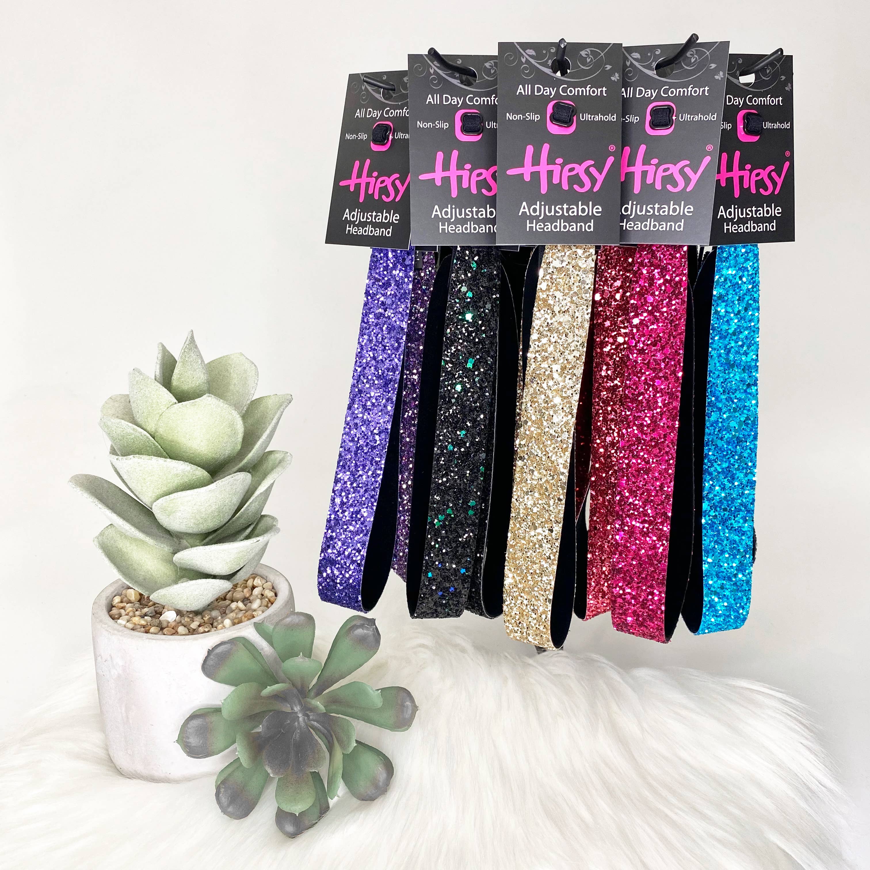 Hipsy - Wholesale Fashion Headband - Women's - Hipsy Adjustable No Slip Wide Bling Glitter Headband27