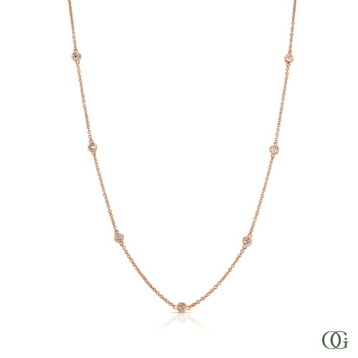 Orchid Gems Fine Jewelry - Wholesale Pendant/Charm Necklace - Diamonds by the Yard Necklace 9 Stones2