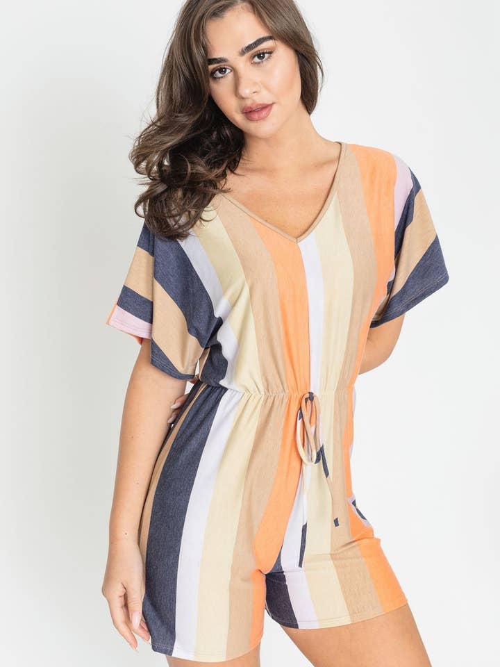 Sommerlicher Strampler mit Streifen für den Großhandel von EG fashion