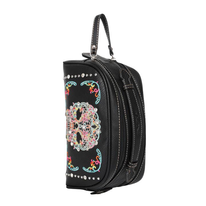 Montana West - Wholesale Makeup/Cosmetic Bag - MW494-190 Montana West Sugar Skull Multi Purpose/Travel Pouch