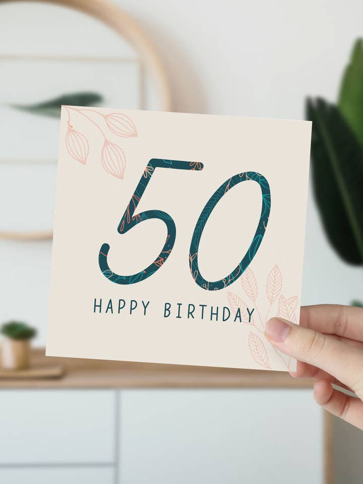 50 Feliz Aniversário | Cartão de 50º Aniversário por atacado de KDee Designs