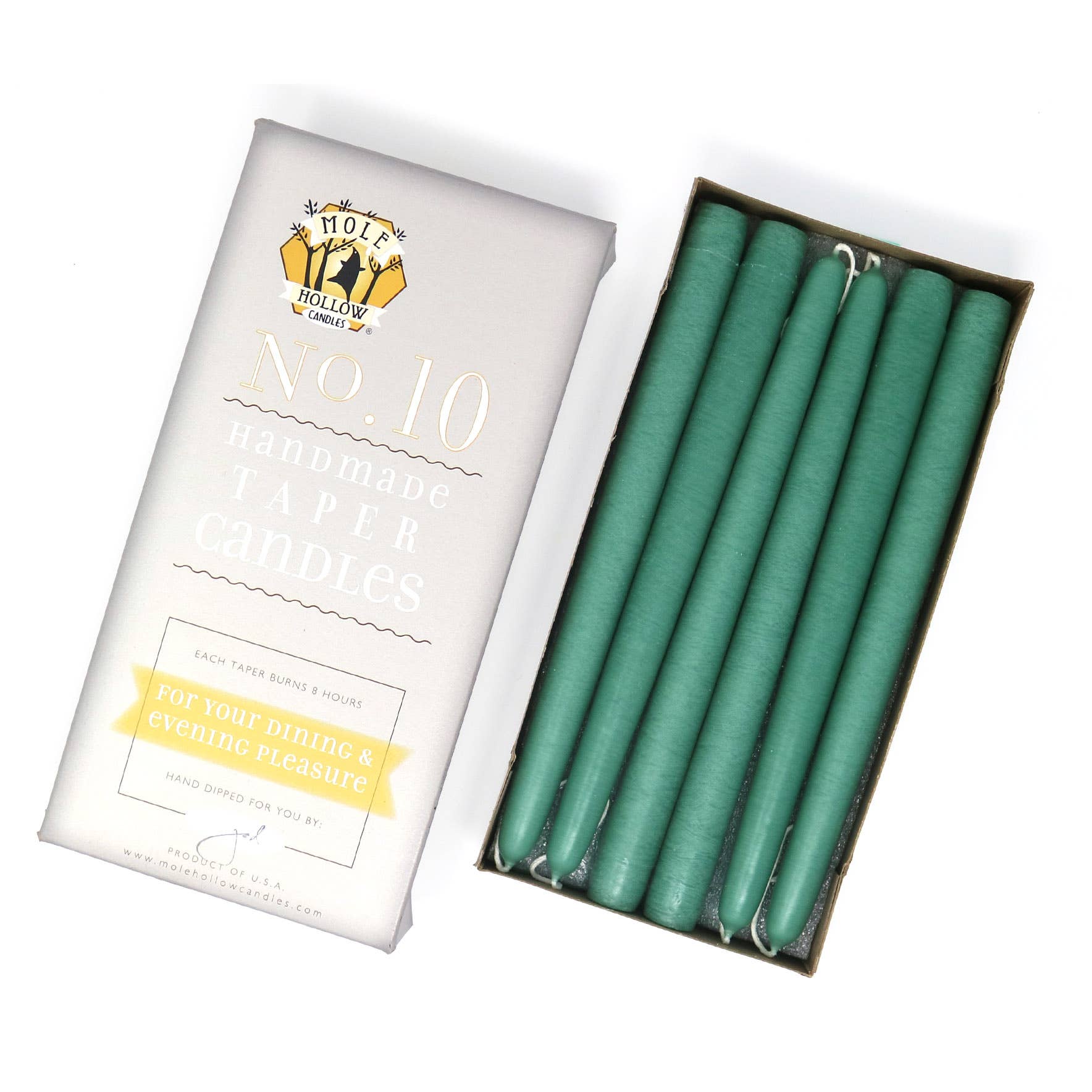 Mole Hollow Candles - Vente Bougies/bougeoirs coniques - Bougies effilées non parfumées trempées à la main de 10" - 39 couleurs fabriquées aux États-Unis30