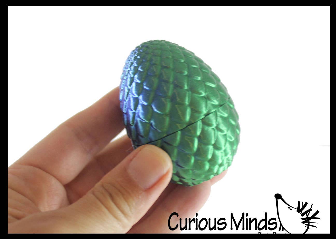 Curious Minds Toys - Wholesale Fidget Toy - Kids - 1 Mini 3D Printed Dragon in Egg Wiggle Articulated Jointed M10