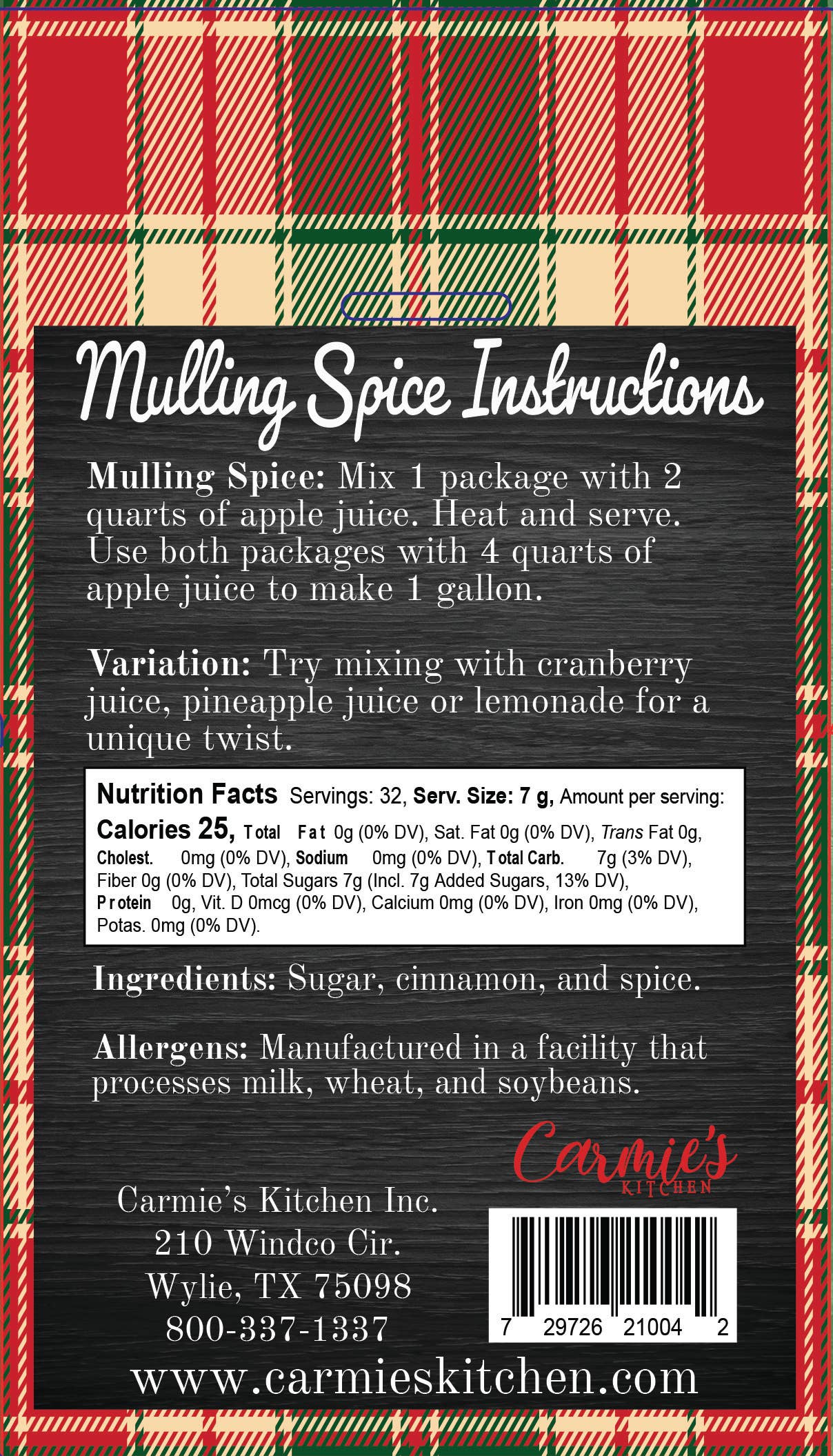 Carmie's Kitchen - Wholesale Drink Mix - Mulling Spice Cider Drink Mix4
