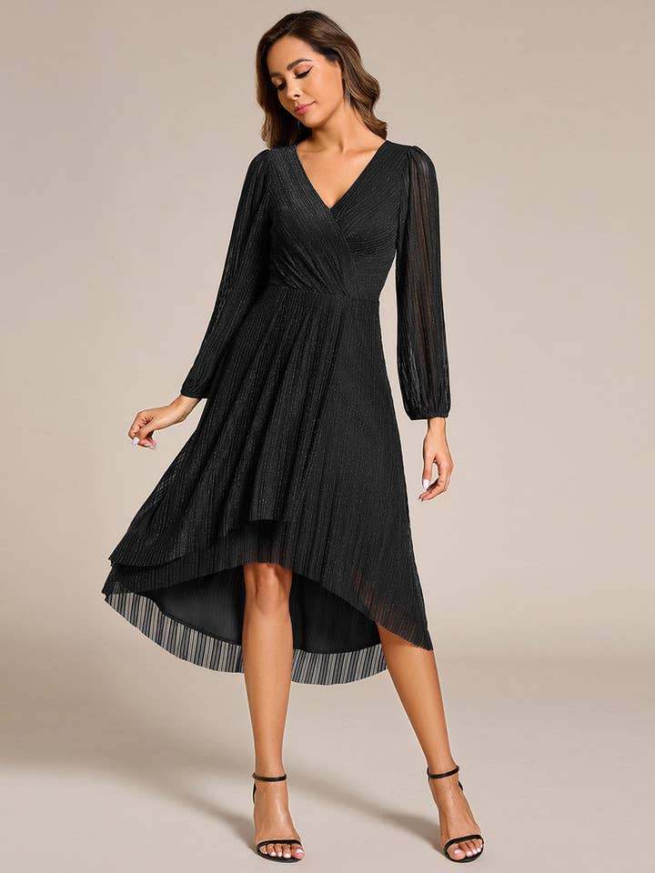 Black Elegant Young Fashion Shimmer Fabric Wedding Guest Dresses for wholesale on Faire