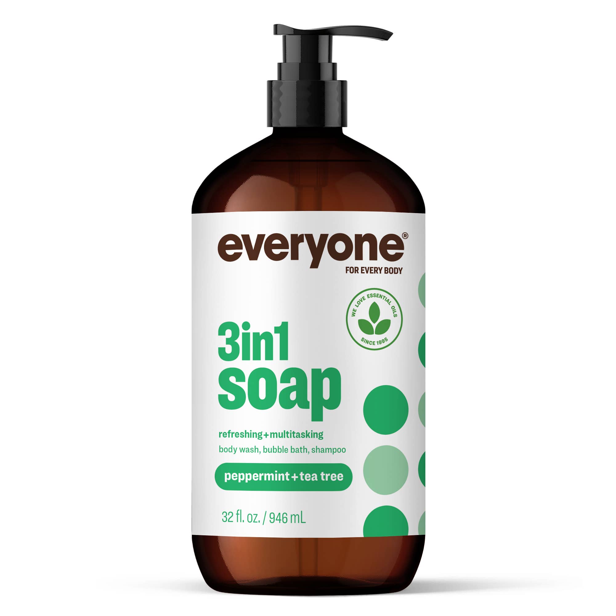 EO + Everyone - Wholesale 2-in-1 Shampoo & Body Wash - Peppermint + Tea Tree 3in1 Soap 32 oz Case Pack of 6