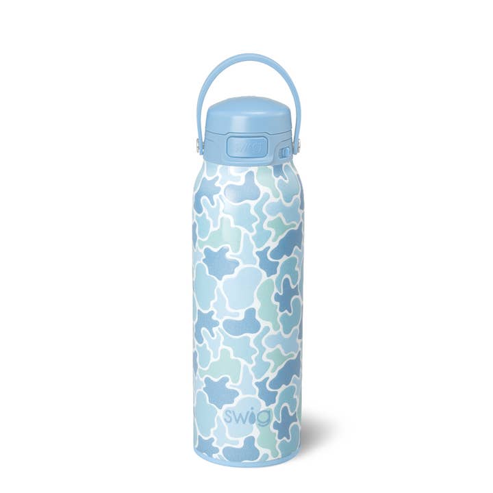 Saltwater Camo Leakproof EZ Fill Bottle (32oz) for wholesale by Swig Life