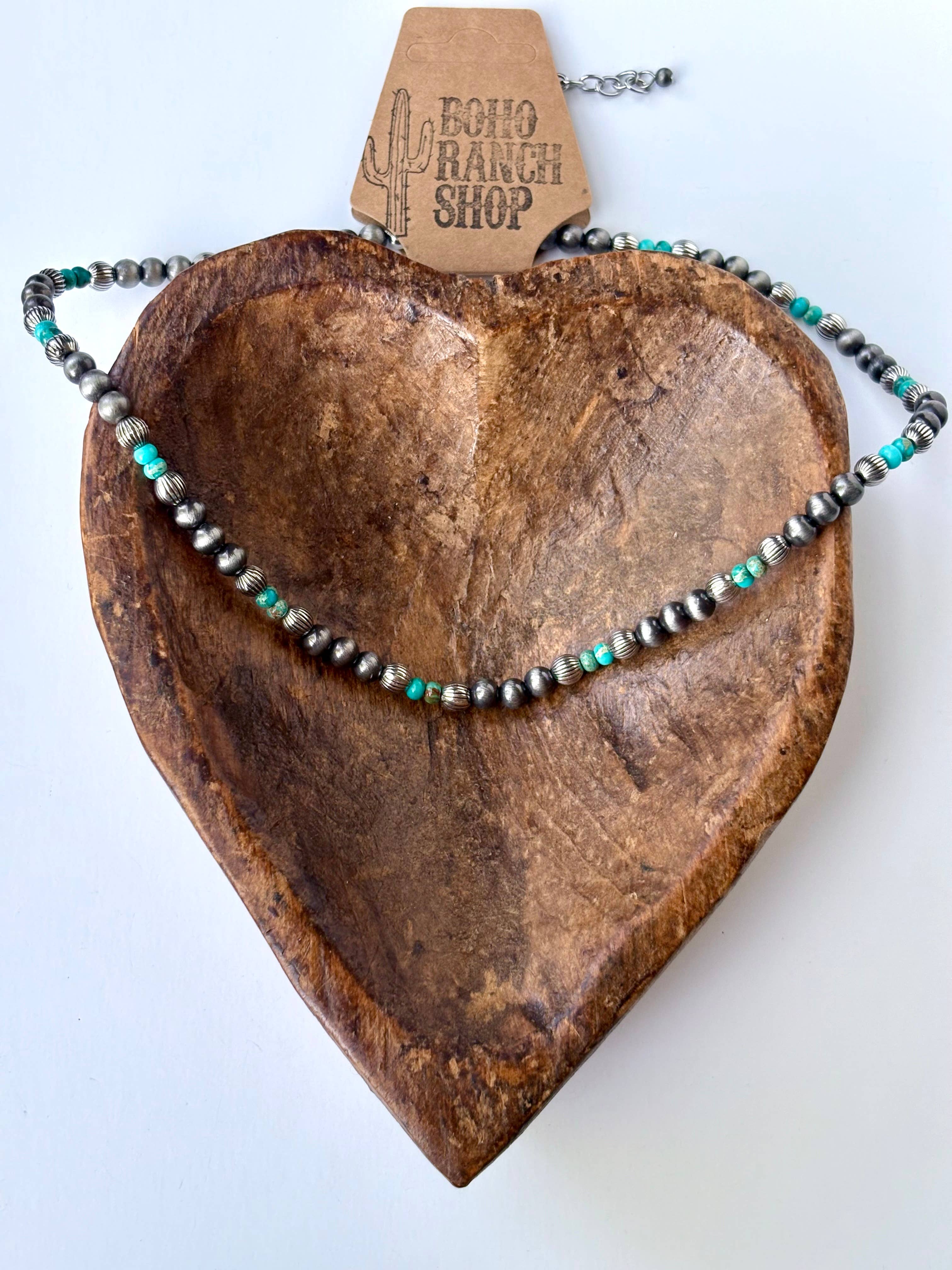 Boho Ranch Shop - Wholesale Beaded/Pearl Necklace - Western Style Navajo Pearl & Stone Bead Necklace5