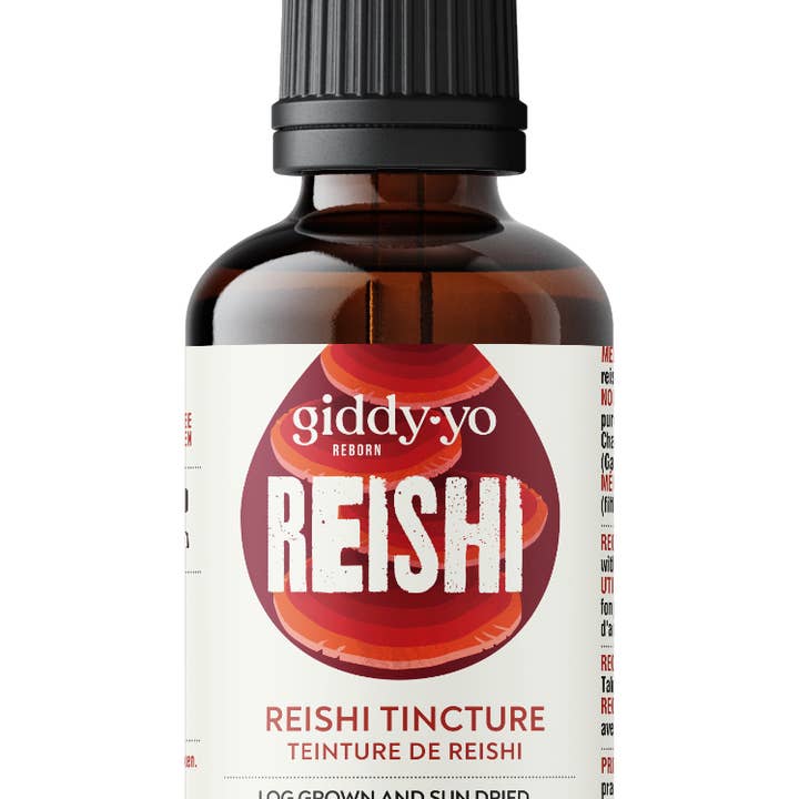 TINTURA DI REISHI, 100 ML, INGREDIENTI BIOLOGICI, PRODOTTO IN CANADA per la vendita all'ingrosso da parte di Giddy Yo