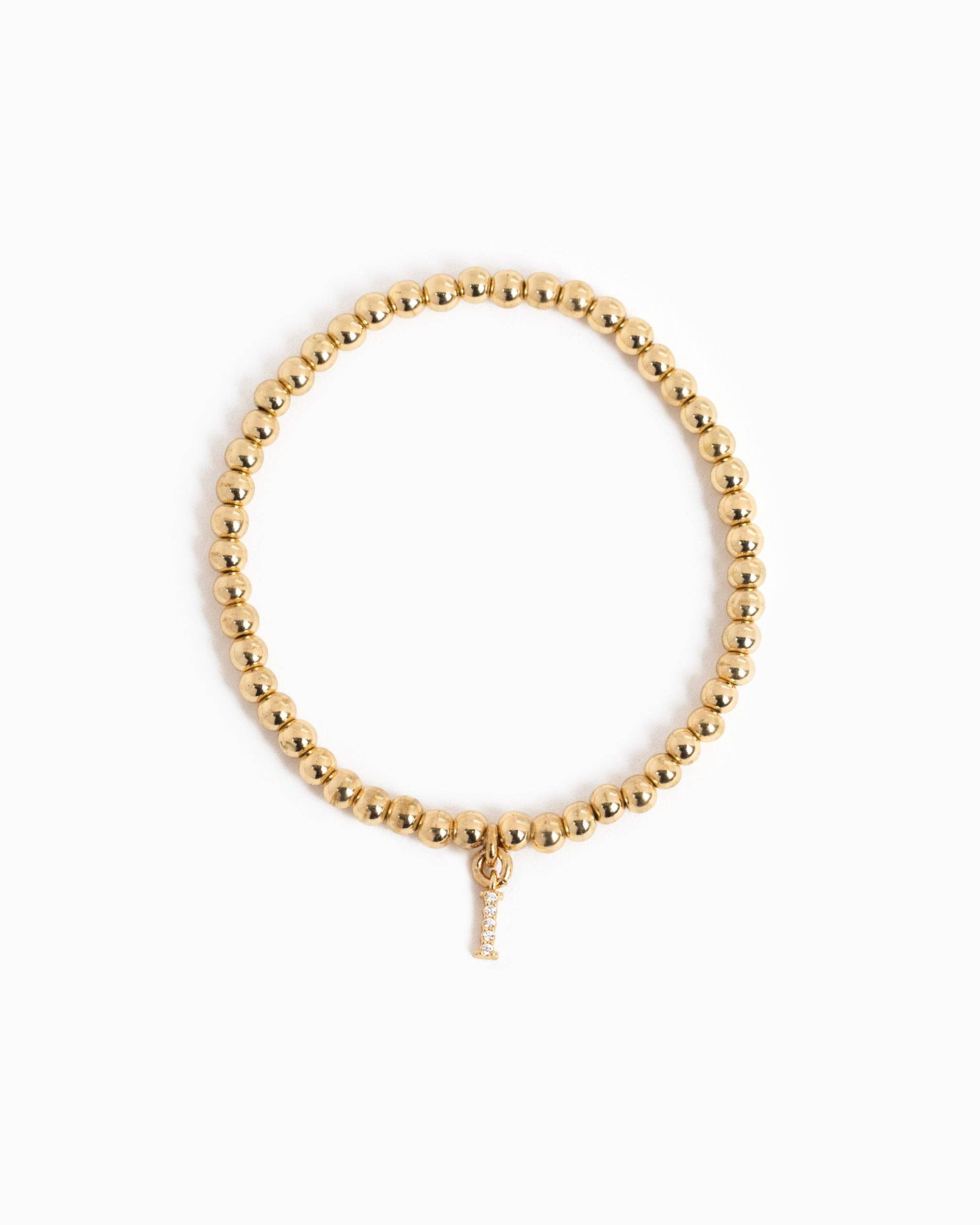 Sessori - Wholesale Charm/Dangle Bracelet - CZ Pave Letter Initial Stretch Bracelet7