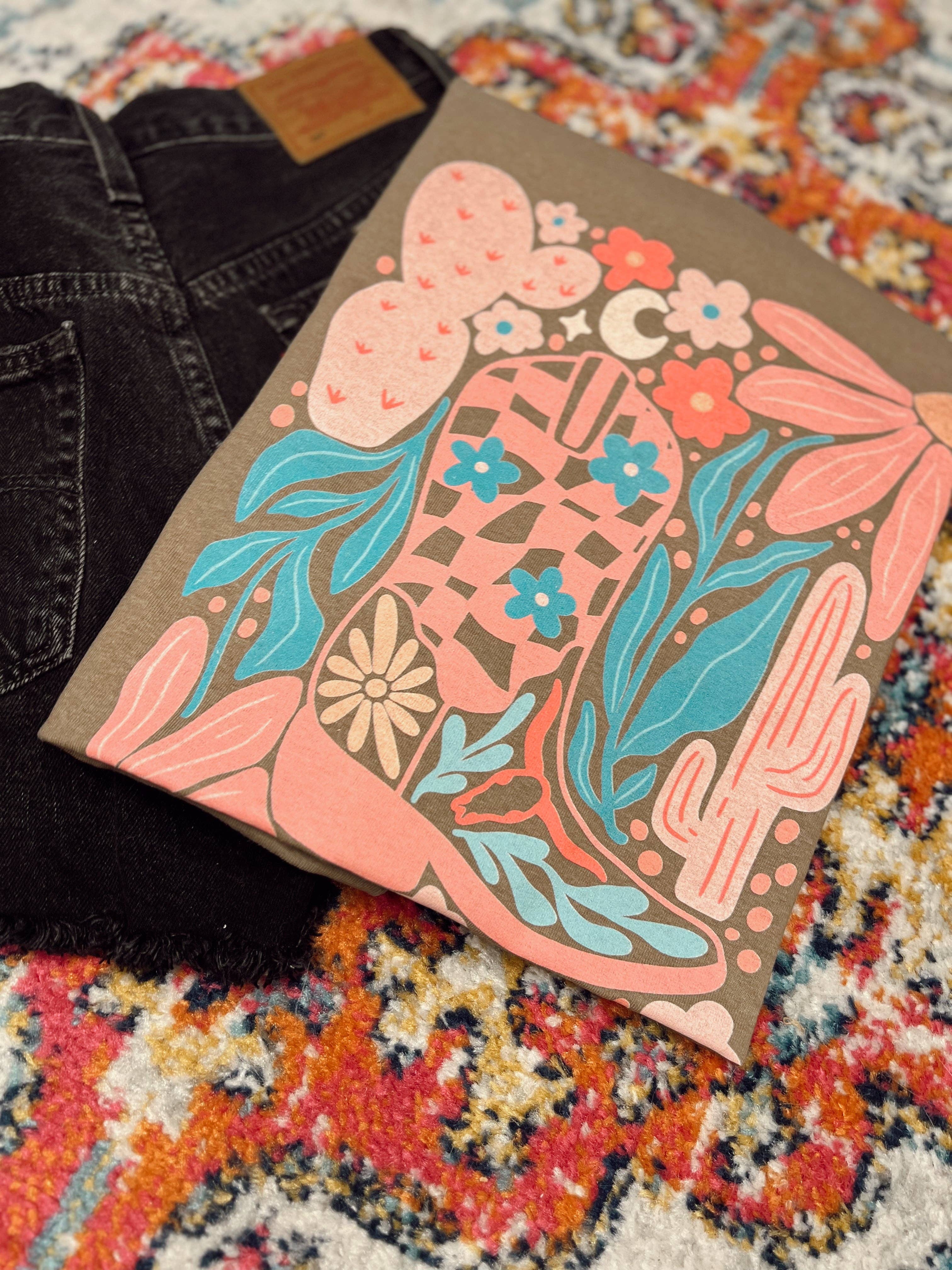 Highland Cactus – wholesale T-shirts med screentryck – Dam – Boot Scootin Hippie0