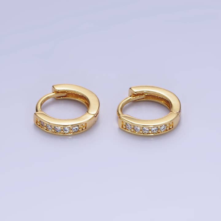 Aim Eternal - Wholesale Huggie Earrings - 14K Gold Filled 10mm CZ Lined Cartilage Huggie Earrings