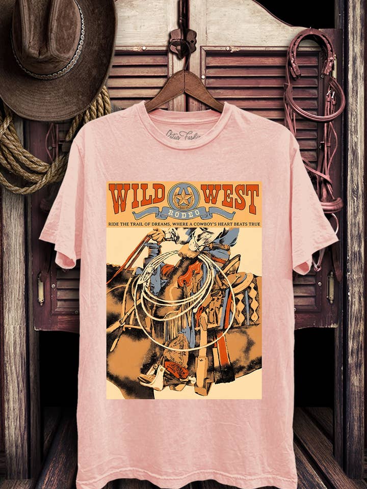 Lotus Fashion Collection - Venta al por mayor Camiseta serigrafiada - Mujer - Top estampado de los Wild West Cowboys2