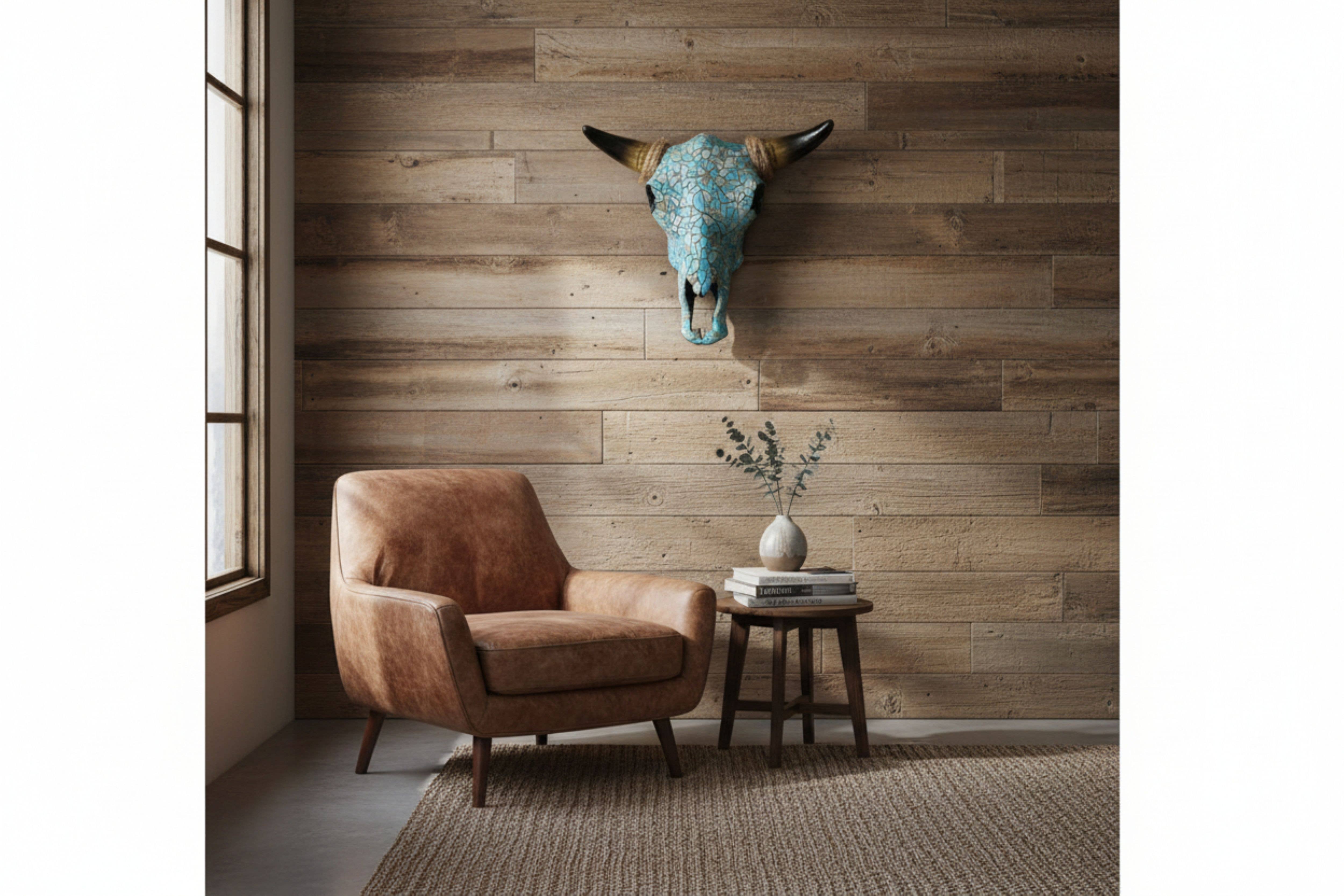 De Leon Collections - Wholesale Wall Accent - Mosaic Turquoise Tile Western Cow Bull Skull Wall Décor1