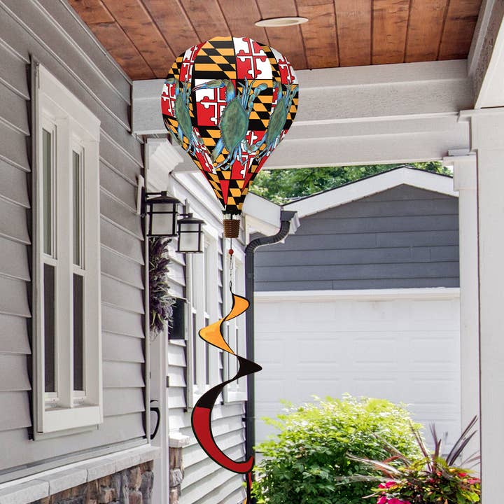 Briarwood Lane - Wholesale Wind Spinner - Maryland Crabs Summer Hot Air Balloon Spinner1