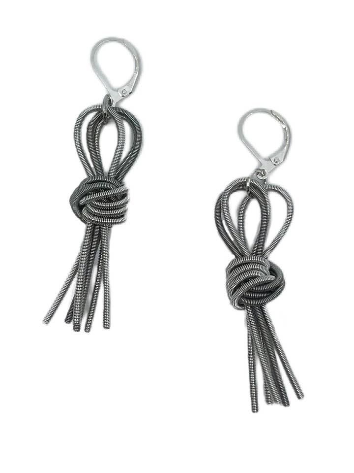 Silver Knot Tassel Earrings for wholesale by Sea Lily