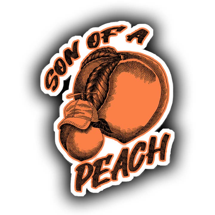 Sticker fils d'une pêche pour la vente par All4Pun