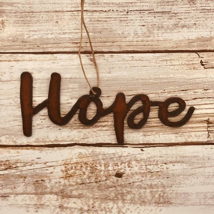 Universal Ironworks USA - Wholesale Ornament - Hope Cursive Word Ornament