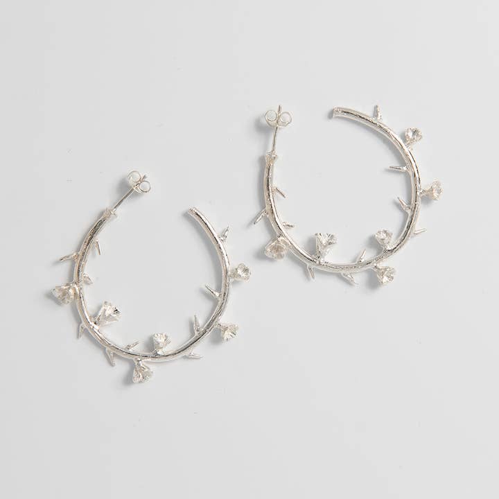 Frida Kahlo Thorn Hoop Earrings (Sterling Silver) for wholesale by LICENSED TO CHARM