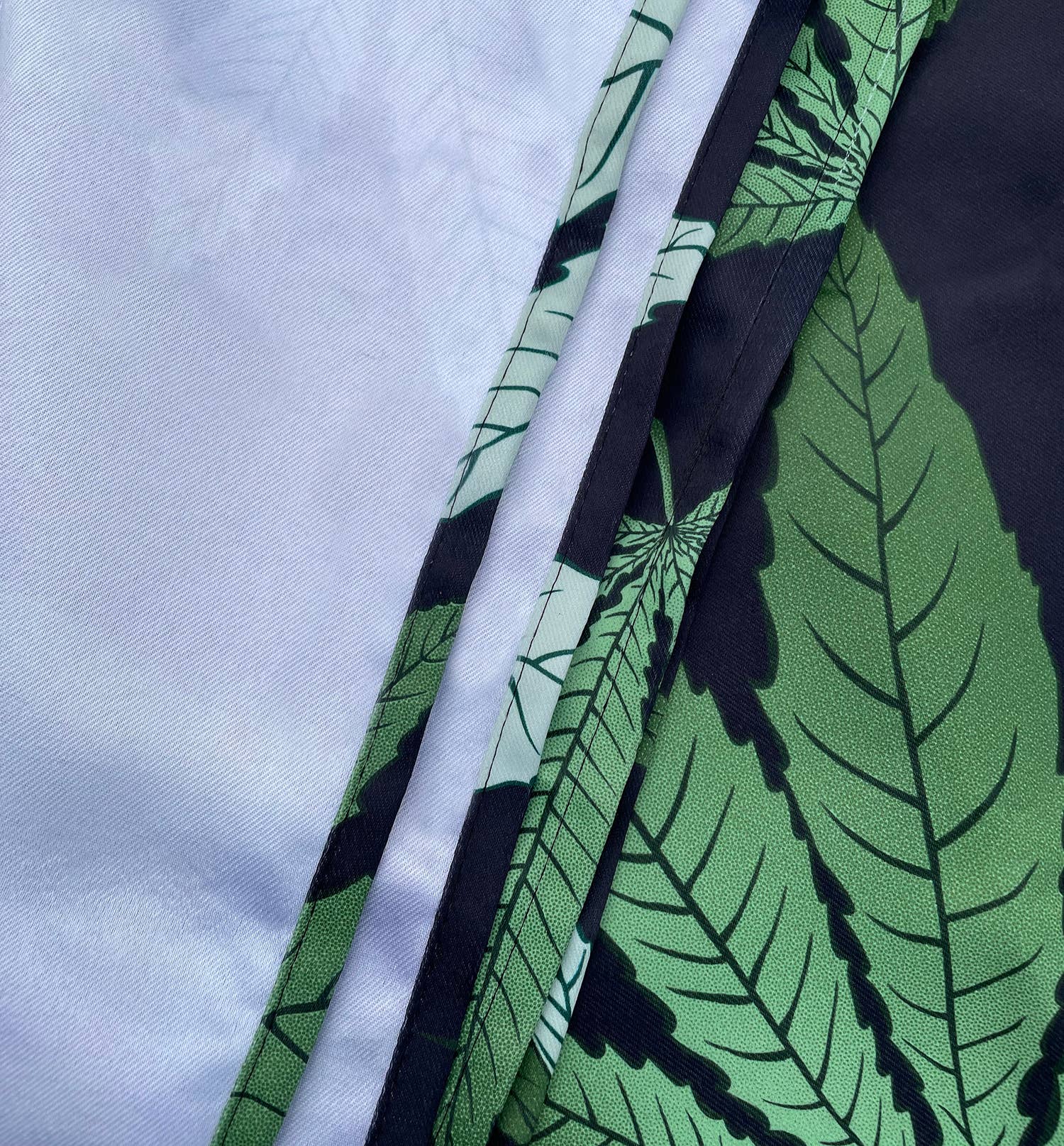 home mart goods – wholesale Curtain – Blackout Grommet Window Curtain Set Black Green Leaf5