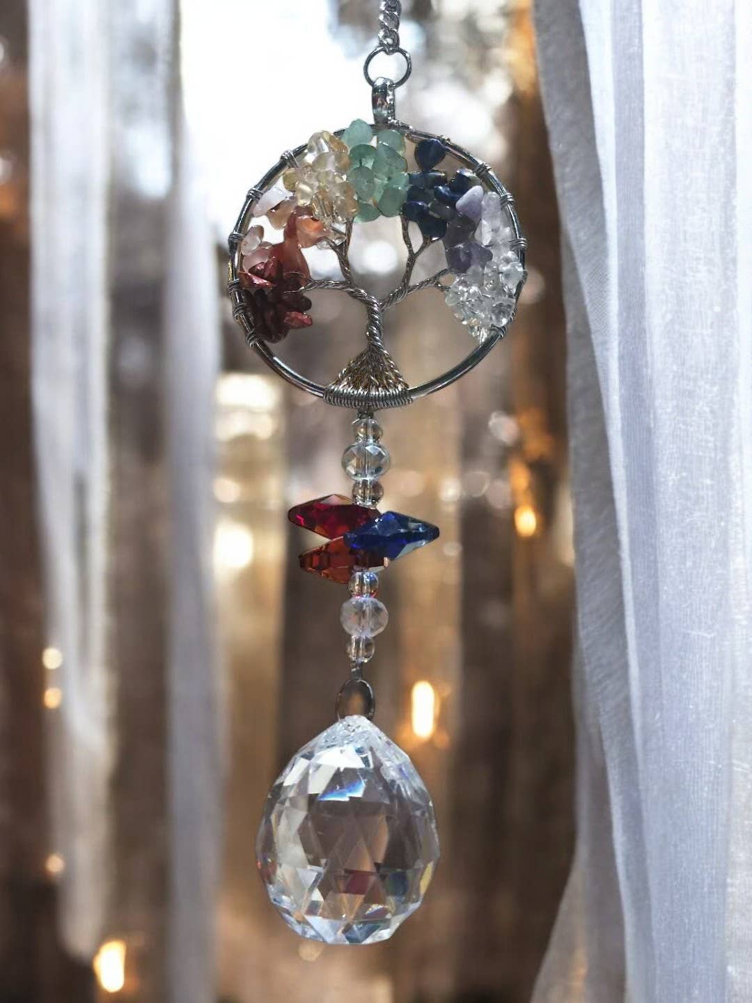 Decor N Beyond - Vendita all'ingrosso Decorazione - Chakra Bead Tree Ottagono Sfera di Cristallo/Catcher a goccia6