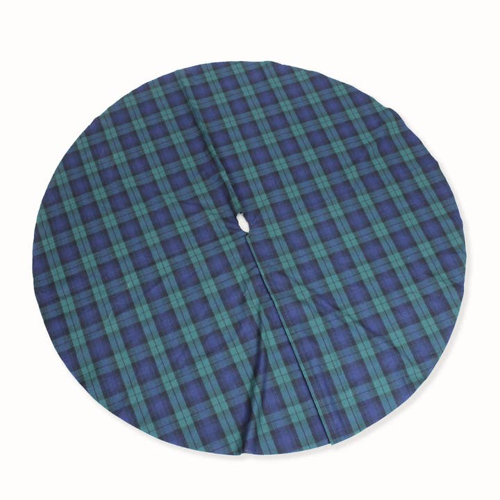 Blue Tartan Christmas Tree Skirt for wholesale by Storm Flowers Garden