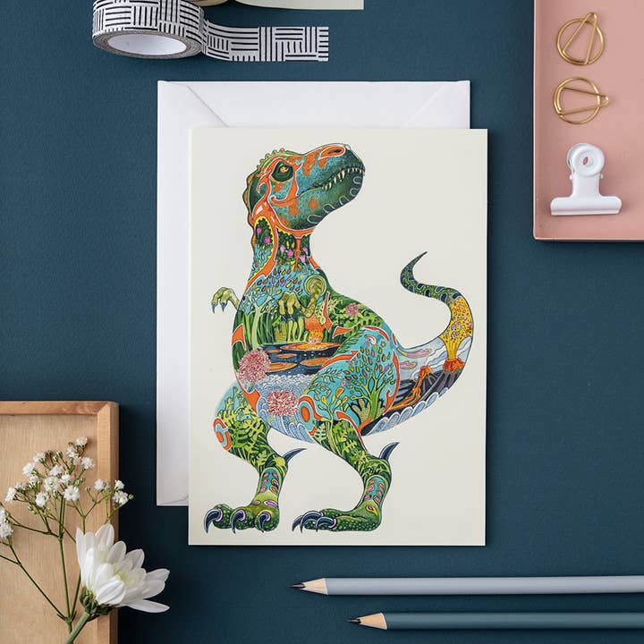 Tyrannosaurus Rex Greeting Card for wholesale by The DM Collection ( We cover US import Duties)
