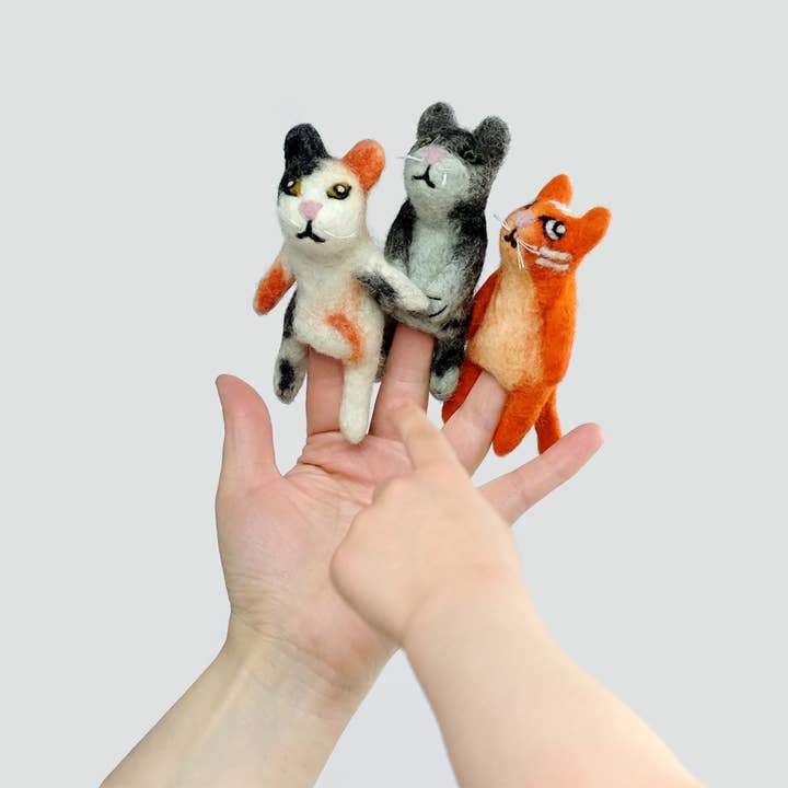 The Winding Road - Wholesale Finger Puppet - Kids & Baby - Finger Puppets - Cats - Set of 6, Assorted