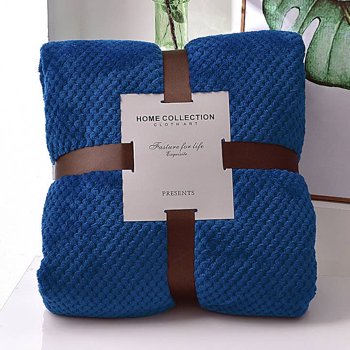 Fleece Super Soft plush Throw Blankets | Blue for wholesale by Vinyl Warehouse NY