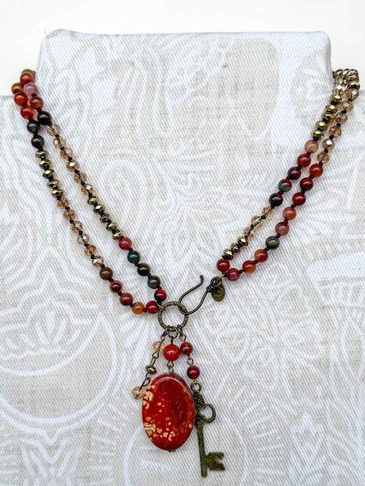 Suki Necklace - Fire Agate for wholesale by Dylan Designs
