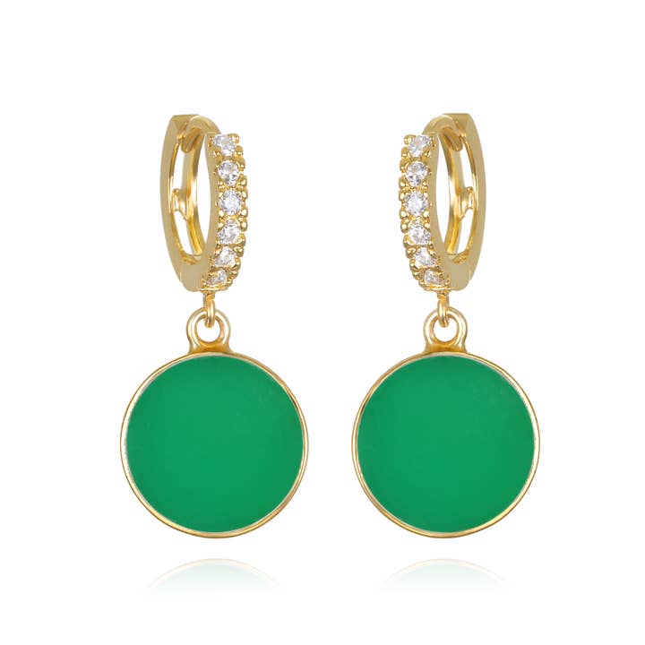 Coin Huggies - Chrysoprase for wholesale by Amelia Rose Jewelry