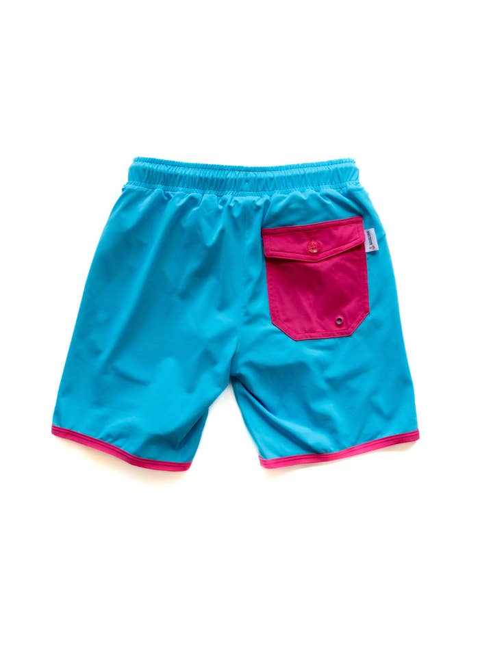Navalora – Großhandel Badeshorts – Kinder – Miami Vibes Badeshorts in Rosa und Blau für Jungen2